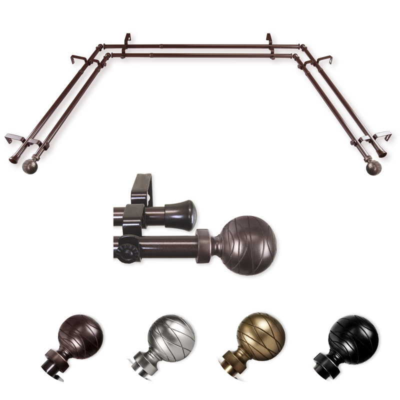 Everly Quinn Katharina Bay Window Double Curtain Rod & Reviews